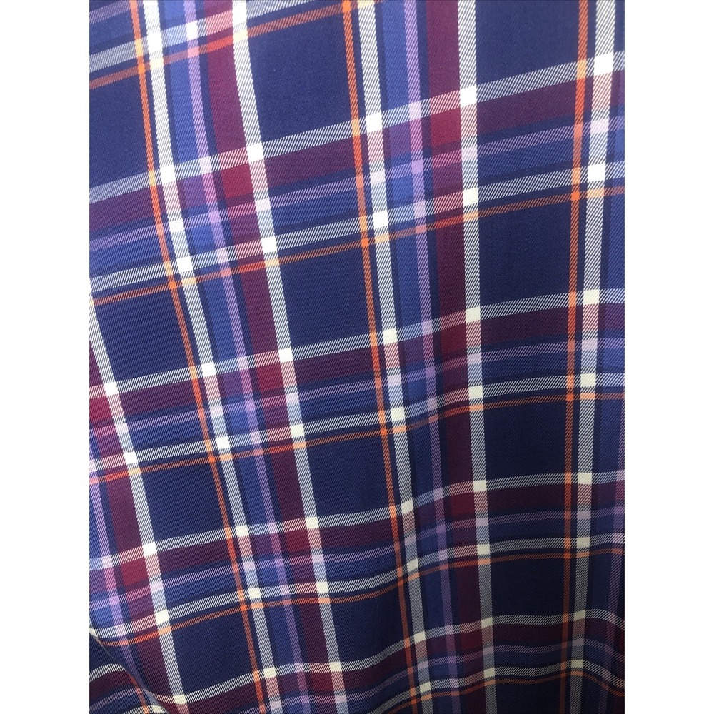 Peter Millar Purple Plaid Men's XL Long Sleeve Button Down Shirt 100% Cotton - Picture 3 of 7